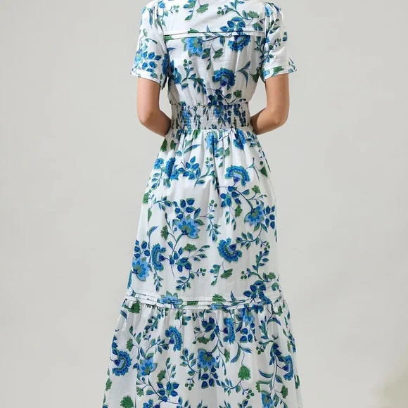 Samara Floral Belraj Poplin Maxi Dress by Sugarlips - Picture 6 of 7